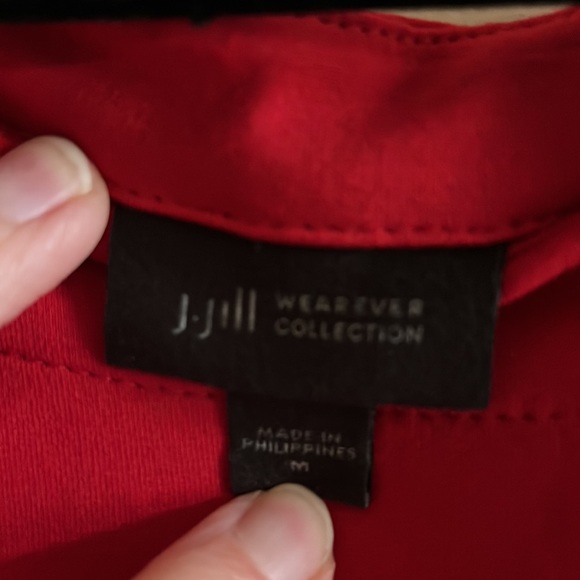 J Jill red t-shirt knit midi dress size M - Picture 2 of 5